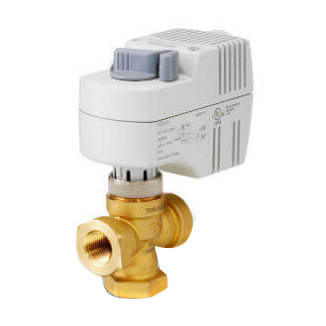 1" NPT Normally Open 3-Way Diverting Zone Valve, Modulating 0-10 Vdc, Fail-in-Place Actuator, 7.0 Cv (24V)
