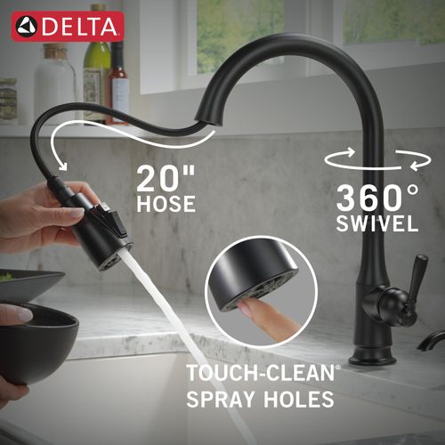 Capertee 1 Handle Pull-down Kitchen Faucet w/ Soap Dispenser & Shieldspray (Matte Black), 19877Z-BLSD-DST