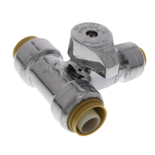 1/2" x 1/2" x 1/4" (3/8" OD) Sharkbite Tee Stop (Lead Free) 3 1/2" x 1/2" x 1/4" (3/8" OD) Sharkbite Tee Stop (Lead Free)
