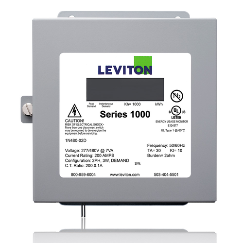 Submeter, Indoor, 277/480v, 1 Phase 3 Wire, Max 200a, Dual Element, Demand, Electric Meter