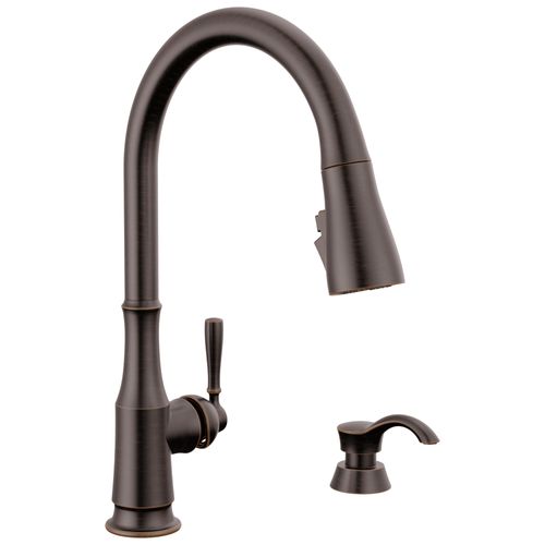 Capertee 1 Handle Pull-down Kitchen Faucet w/ Soap Dispenser & Shieldspray (Venetian Bronze), 19877Z-RBSD-DST