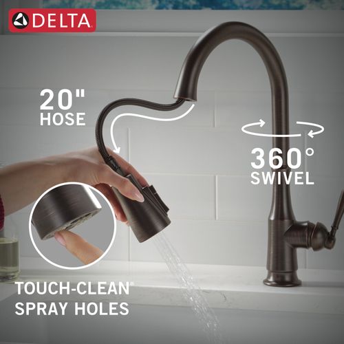 Capertee 1 Handle Pull-down Kitchen Faucet w/ Soap Dispenser & Shieldspray (Venetian Bronze), 19877Z-RBSD-DST