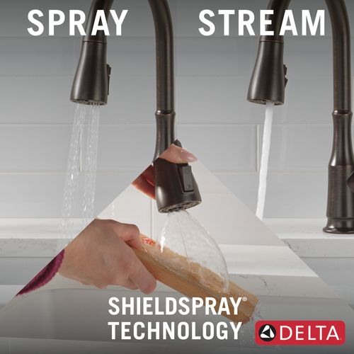 Capertee 1 Handle Pull-down Kitchen Faucet w/ Soap Dispenser & Shieldspray (Venetian Bronze), 19877Z-RBSD-DST 4 Capertee 1 Handle Pull-down Kitchen Faucet w/ Soap Dispenser & Shieldspray (Venetian Bronze), 19877Z-RBSD-DST