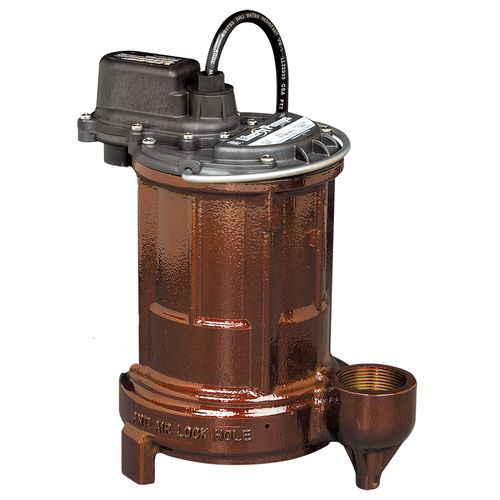 1/3 HP Manual Submersible Effluent Pump - 115v - 10 ft Cord
