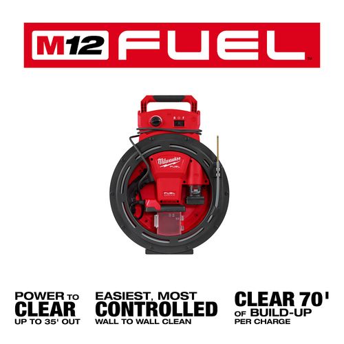 M12 FUEL High Speed Chain Snake for 1-1/4"-2" Pipes