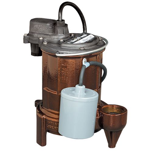 1/3 HP Automatic Submersible Effluent Pump w/ Wide-Angle Float Switch - 115v - 10 ft Cord
