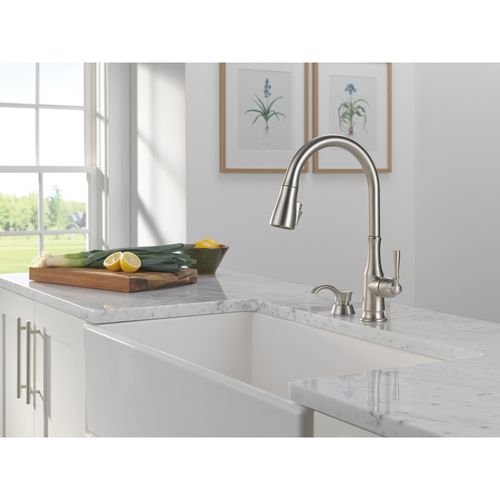 Capertee 1 Handle Pull-down Kitchen Faucet w/ Soap Dispenser, Shieldspray (Spotshield Stainless), 19877Z-SPSD-DST 10 Capertee 1 Handle Pull-down Kitchen Faucet w/ Soap Dispenser, Shieldspray (Spotshield Stainless), 19877Z-SPSD-DST