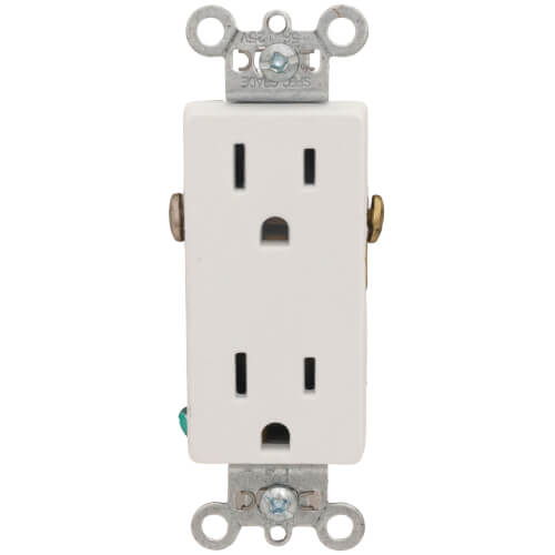 Heavy-Duty Decorator Spec Grade Receptacles w/ Back & Side Wire - 15A White (125V)