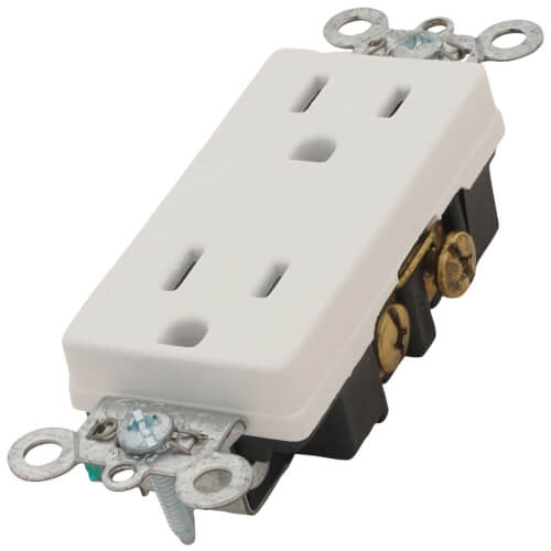 Heavy-Duty Decorator Spec Grade Receptacles w/ Back & Side Wire - 15A White (125V)