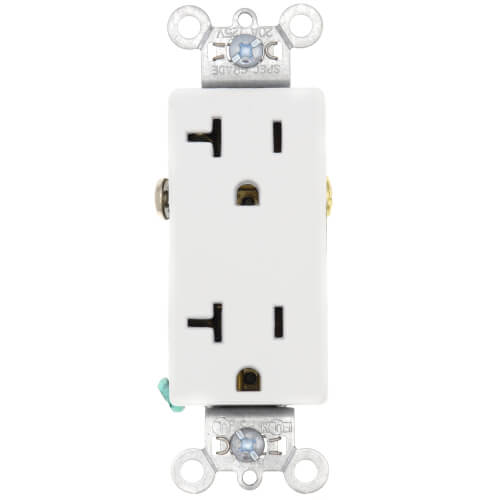 Heavy-Duty Decorator Spec Grade Receptacles w/ Back & Side Wire - 20A White (125V)
