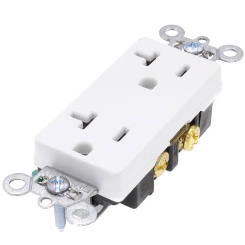 Heavy-Duty Decorator Spec Grade Receptacles w/ Back & Side Wire - 20A White (125V)