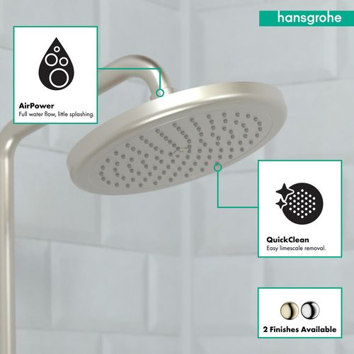 Croma Showerhead 220 1-Jet, 2.5 GPM (Brushed Nickel), 26465821 3 Croma Showerhead 220 1-Jet, 2.5 GPM (Brushed Nickel), 26465821