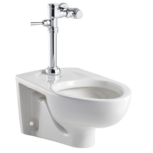 Afwall Millennium Wall-Hung EverClean Toilet System w/ Manual Piston Flush Valve, 1.28 gpf/4.8 Lpf (White)