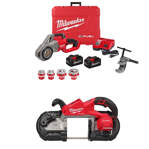 M18 Fuel Package Compact Pipe Threader & M18 Fuel Deep Cut Band Saw (Bare Tool Only)