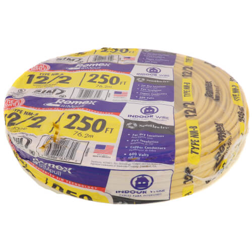 12-2 Yellow RomexÂ® SIMpull Type NM-B Cable, w/ Ground (250' Coil)
