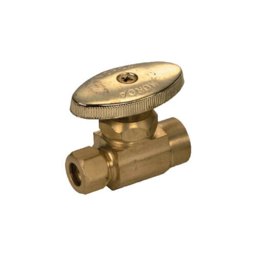 1/2" Sweat x 3/8" OD Compression Straight Supply Stop, Lead Free (Rough Brass)