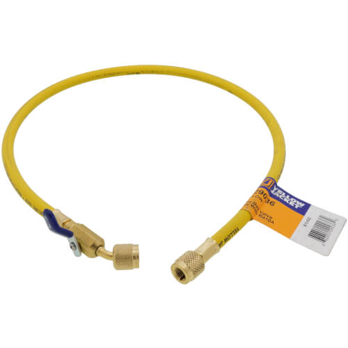 PLUS II 1/4" Yellow Charging Hose w/ Compact Ball Valve (36" Length)