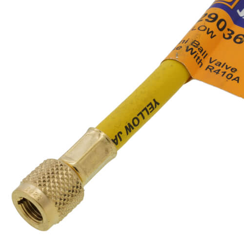 PLUS II 1/4" Yellow Charging Hose w/ Compact Ball Valve (36" Length)