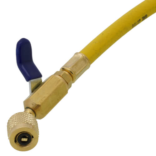 PLUS II 1/4" Yellow Charging Hose w/ Compact Ball Valve (36" Length)