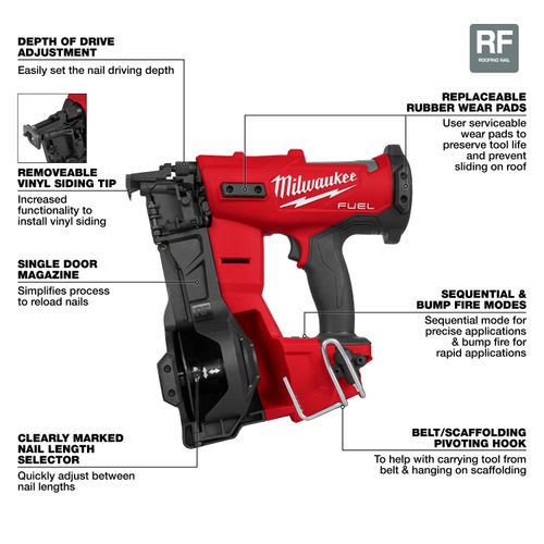 M18 FUEL Coil Roofing Nailer 3 M18 FUEL Coil Roofing Nailer