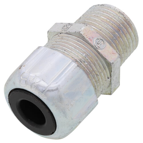 1/2" MNPT Steel Ranger Liquid Tight Cord Straight Connector, .125" to .375" Cord Dia. Range