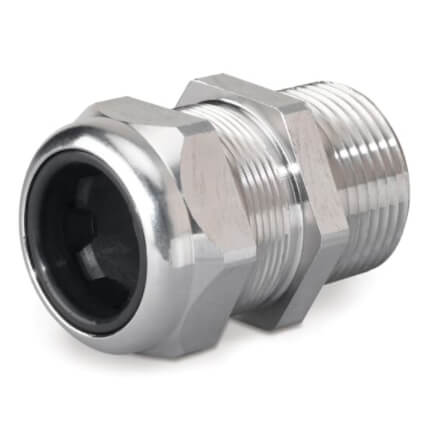 1/2" MNPT 304 Stainless Steel Ranger Liquid Tight Cord Straight Connector, .125" to .375" Cord Dia. Range