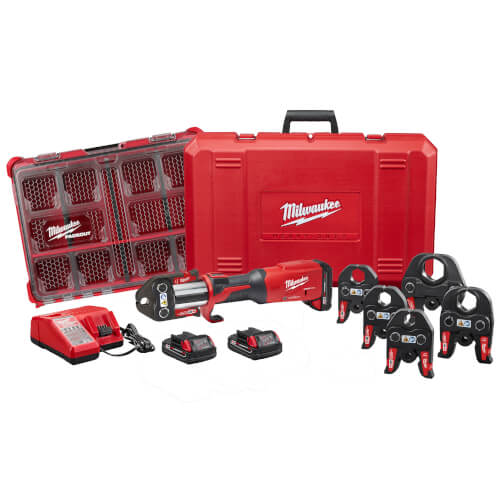 M18 Tool Package w/ M18 Force Logic Copper Press Tool Kit inc. 1/2" to 2" Jaws & ONE-KEY & PACKOUT Deep Organizer