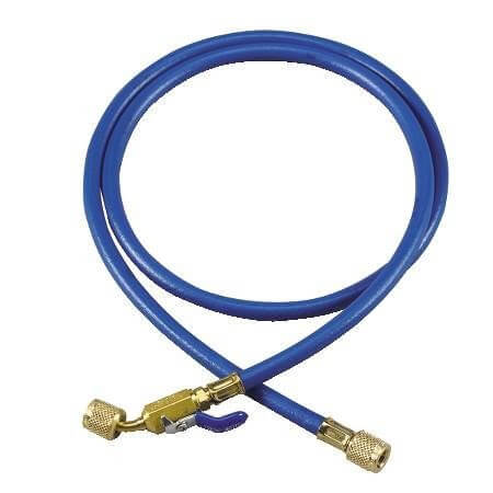 PLUS II 1/4" Blue Charging Hose w/ Compact Ball Valve (60" Length)