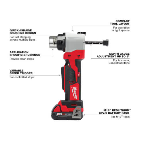 M18 Cable Stripper Kit with 17 Cu THHN / XHHW Bushings