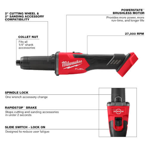 M18 FUEL Braking Die Grinder, Slide Switch 3 M18 FUEL Braking Die Grinder, Slide Switch