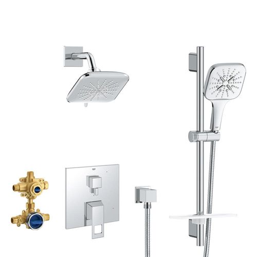 Eurocube 2-Handle Pressure Balance Shower Bundle, 1.75 Gpm, 29433000
