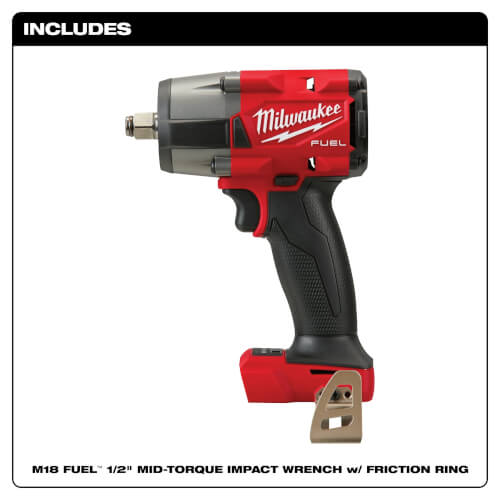 M18 Fuel 1/2" Mid-Torque Impact Wrench w/ Friction Ring (Bare Tool Only)