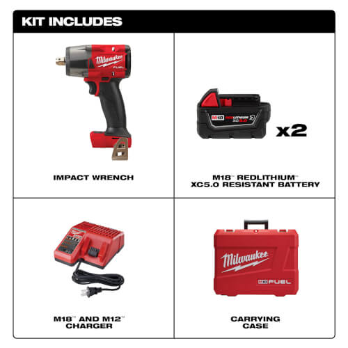 M18 Fuel 1/2" Mid-Torque Impact Wrench w/ Pin Detent Kit