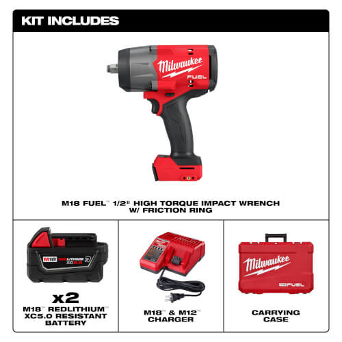 M18 FUEL 1/2" High Torque Impact wrench w/ Friction Ring Kit 6 M18 FUEL 1/2" High Torque Impact wrench w/ Friction Ring Kit