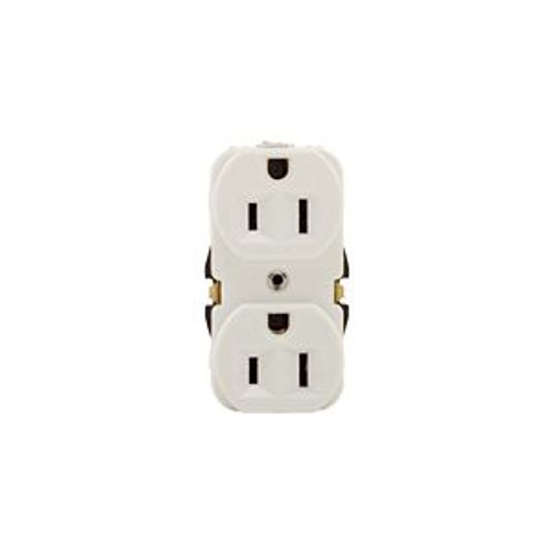 Residential Duplex Receptacle, #14 Awg 15A 125V, 2-Pole 3-Wire, Duplex, 8 Quick Wire Ports, 298-4BK-BU