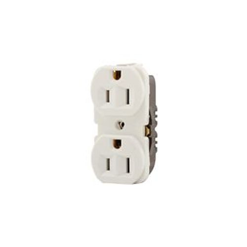 Residential Duplex Receptacle, #14 Awg 15A 125V, 2-Pole 3-Wire, Duplex, 8 Quick Wire Ports, 298-4BK-BU