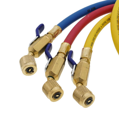 PLUS II 3-Pack 1/4" Charging Hoses w/ Compact Ball Valve (36" Length)