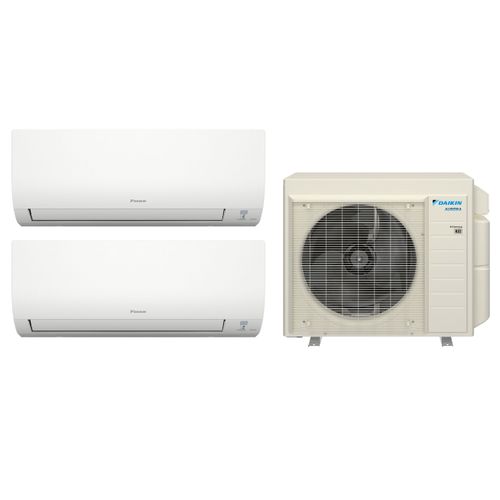 18,000 BTU, R-32, 21 SEER2 Ductless Two Zone Heat Pump Package (7+12)
