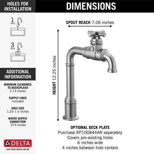 Broderick True Bar Kitchen Faucet, 1.5 GPM (Arctic Stainless), 1990LFC-AR 4 Broderick True Bar Kitchen Faucet, 1.5 GPM (Arctic Stainless), 1990LFC-AR