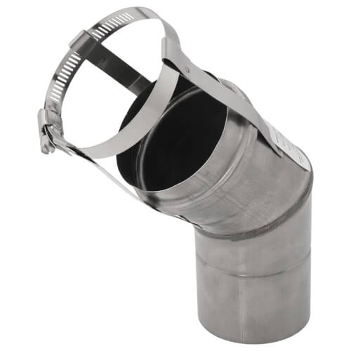 3" x 45° Z-Vent Single Wall Elbow fits Seam Pipe