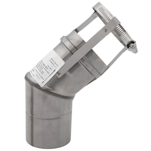 3" x 45° Z-Vent Single Wall Elbow fits Seam Pipe