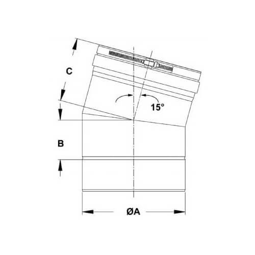 3" x 15-Degree Z-Vent Single Wall Elbow
