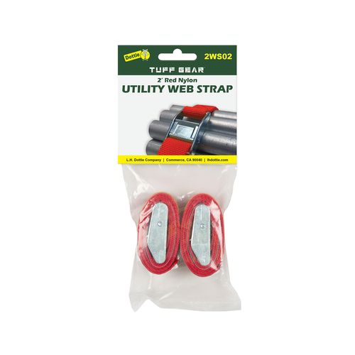2' Red Nylon Web Straps (2 Pack)