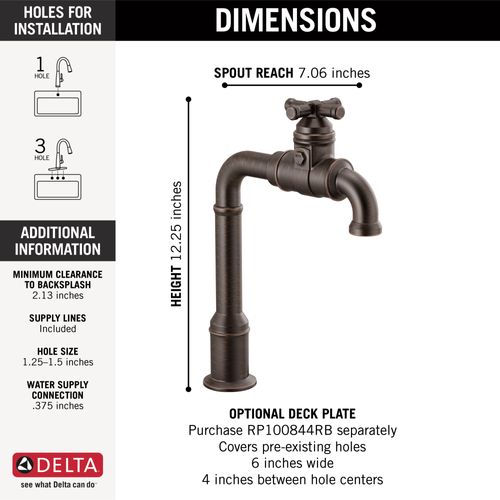Broderick True Bar Kitchen Faucet, 1.5 GPM (Venetian Bronze), 1990LFC-RB