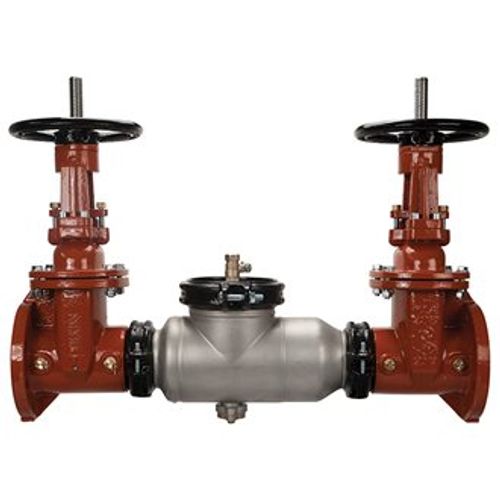 3" Wilkins Double Check Detector Backflow Preventer Assembly, SS Body w/ Grooved End Butterfly Valves (Lead Free)