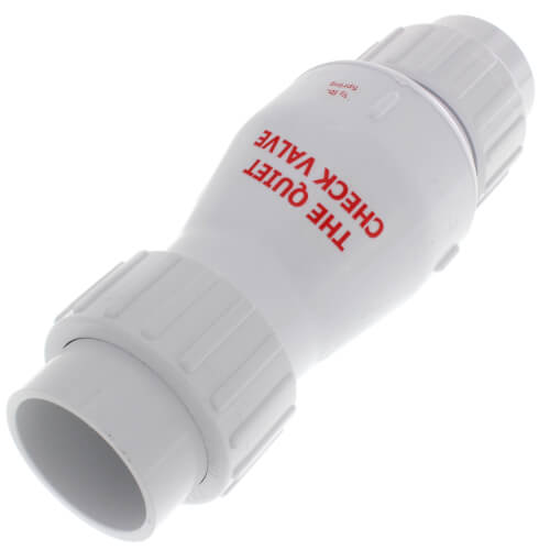 1-1/2" PVC "Quiet Check" Solvent Weld w/ Union Check Valve (White Valve Body)