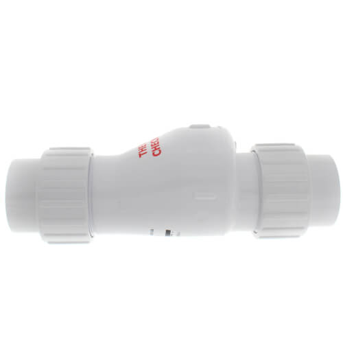 1-1/2" PVC "Quiet Check" Solvent Weld w/ Union Check Valve (White Valve Body)