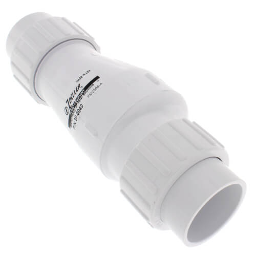 1-1/2" PVC "Quiet Check" Solvent Weld w/ Union Check Valve (White Valve Body)