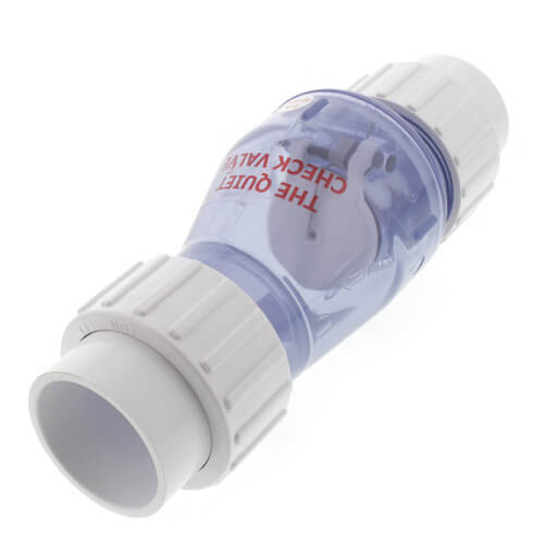 1-1/2" PVC "Quiet Check" Solvent Weld w/ Union Check Valve (Clear Valve Body)