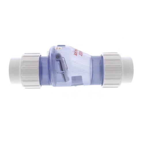 1-1/2" PVC "Quiet Check" Solvent Weld w/ Union Check Valve (Clear Valve Body)